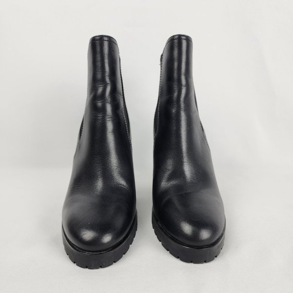Michael Kors Black Leather Heeled Ankle Boots Size 9 - Picture 3 of 9